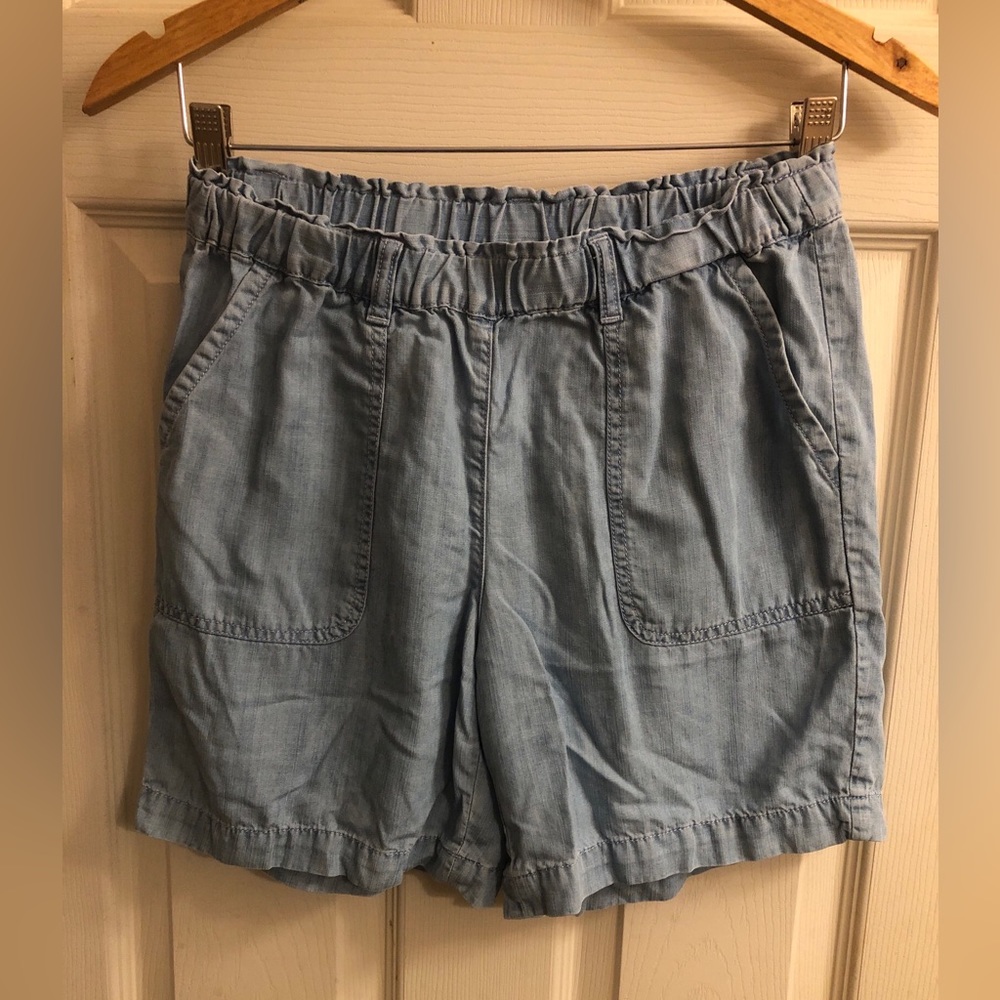 Talbots sz: XS pull on tencel shorts. Belt loops. Pockets! Light blue. EUC